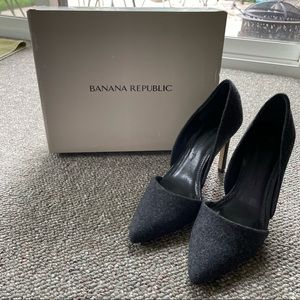 Banana Republic Grey Wool Stiletto Heels